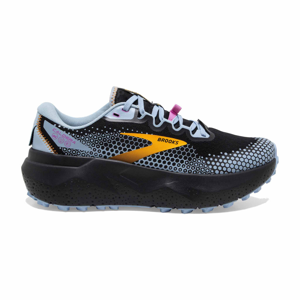 Brooks Caldera 6 chaussures de course à pied trail femme - Noir / Bleu / Jaune