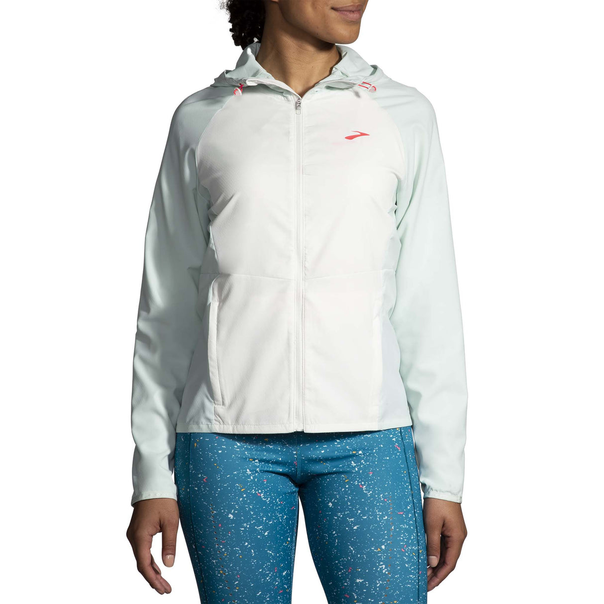 Brooks Canopy manteau coupe-vent de course à pied femme face - mint mix