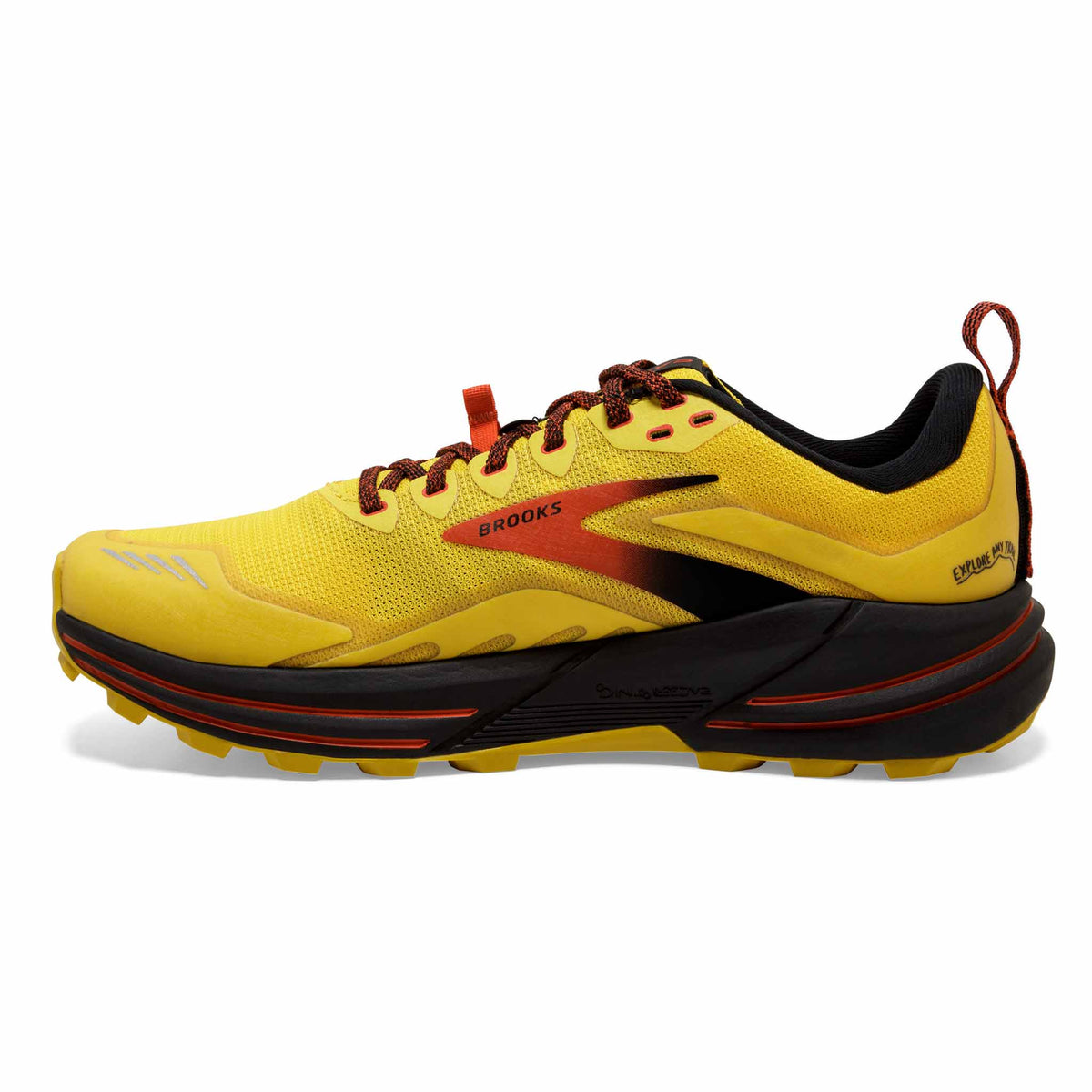 Brooks Cascadia 16 chaussures de course à pied trail homme - Yellow / Black / Grenadine - côté