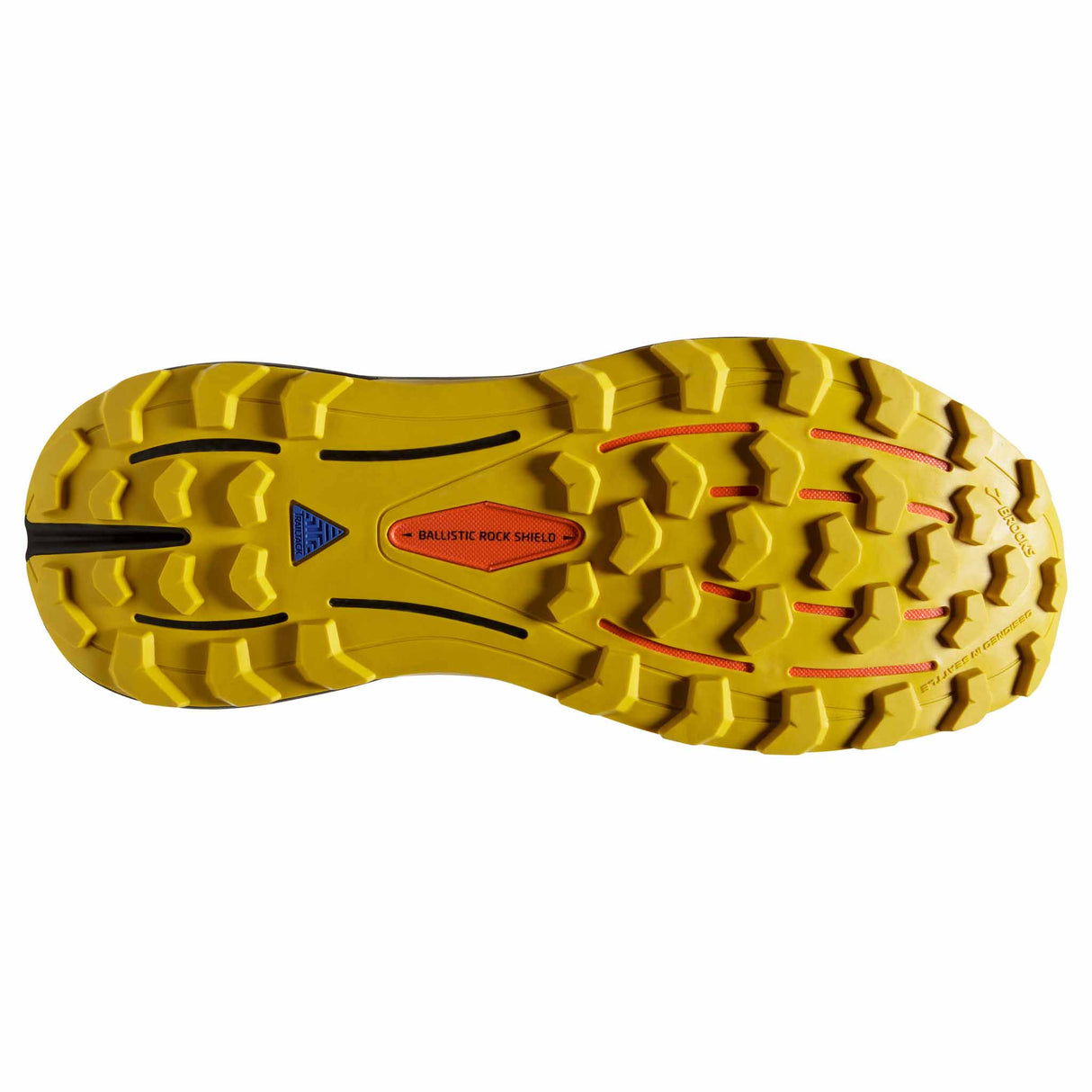 Brooks Cascadia 16 chaussures de course à pied trail homme - Yellow / Black / Grenadine - semelle
