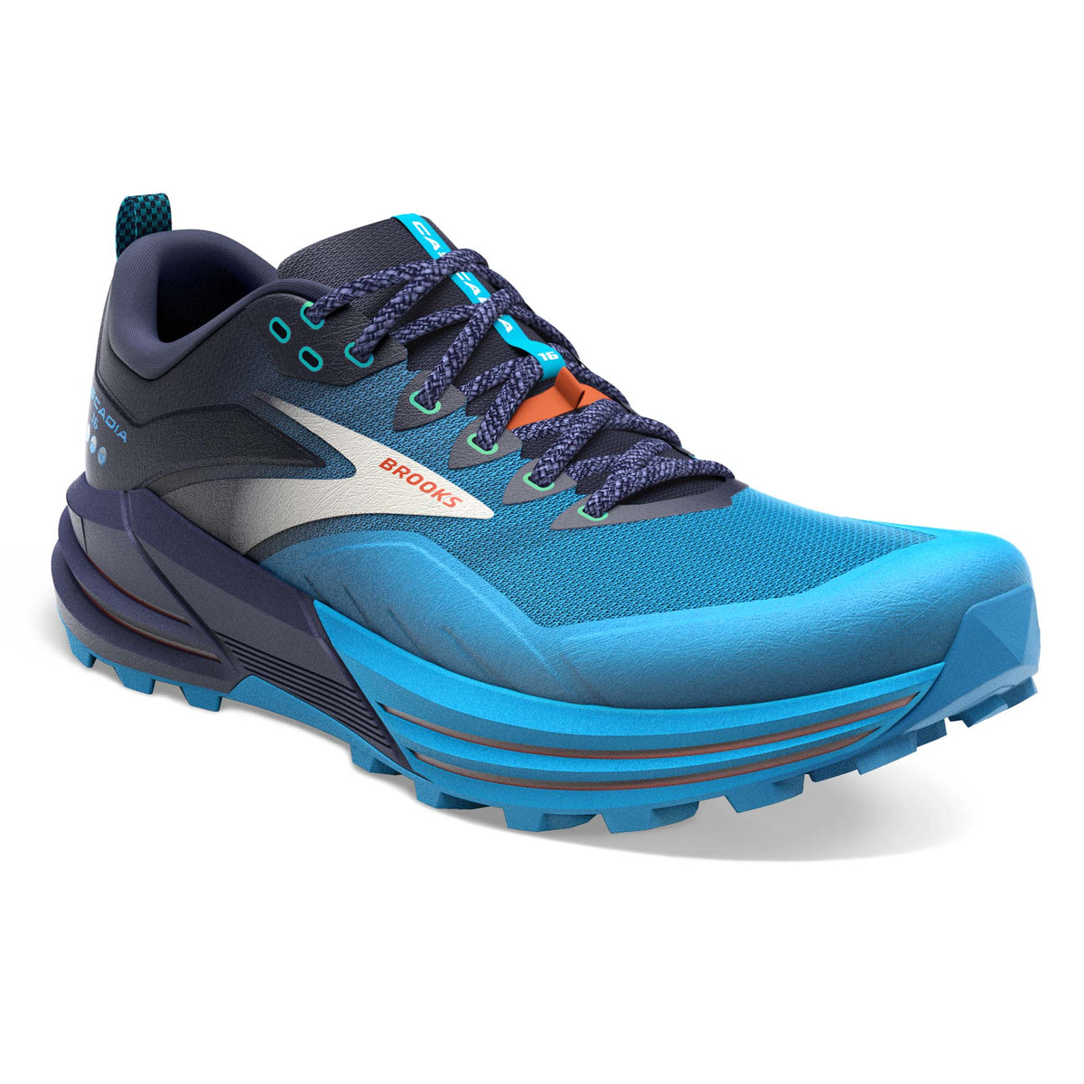 Brooks Cascadia 16 chaussures de course à pied trail homme pointe - peacoat atomic blue rooibos