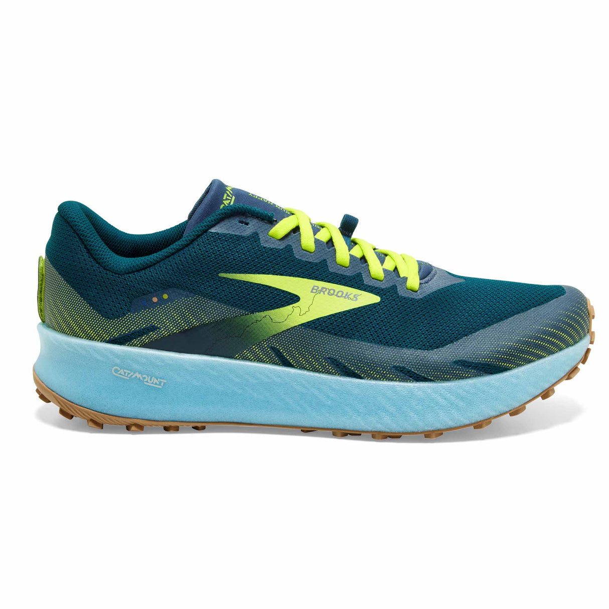 Brooks Catamount chaussures de course à pied trail homme - Blue / Lime / Biscuit