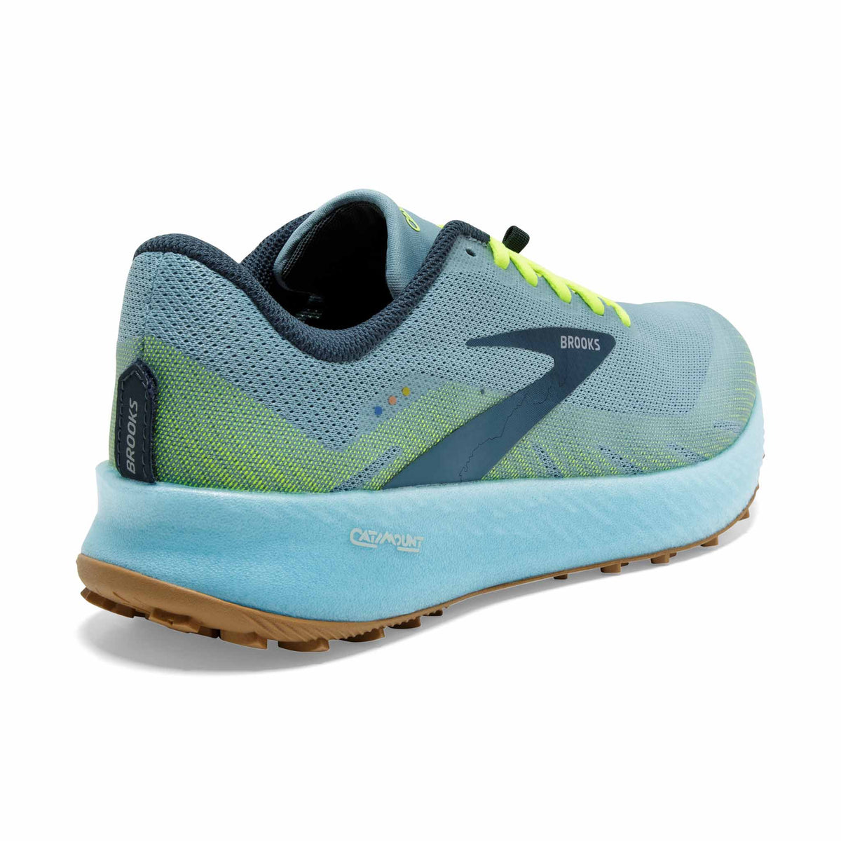 Brooks Catamount chaussures de course à pied trail femme - Blue / Lime / Biscuit - angle 2