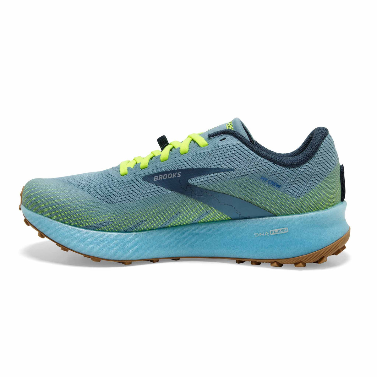 Brooks Catamount chaussures de course à pied trail femme - Blue / Lime / Biscuit - côté