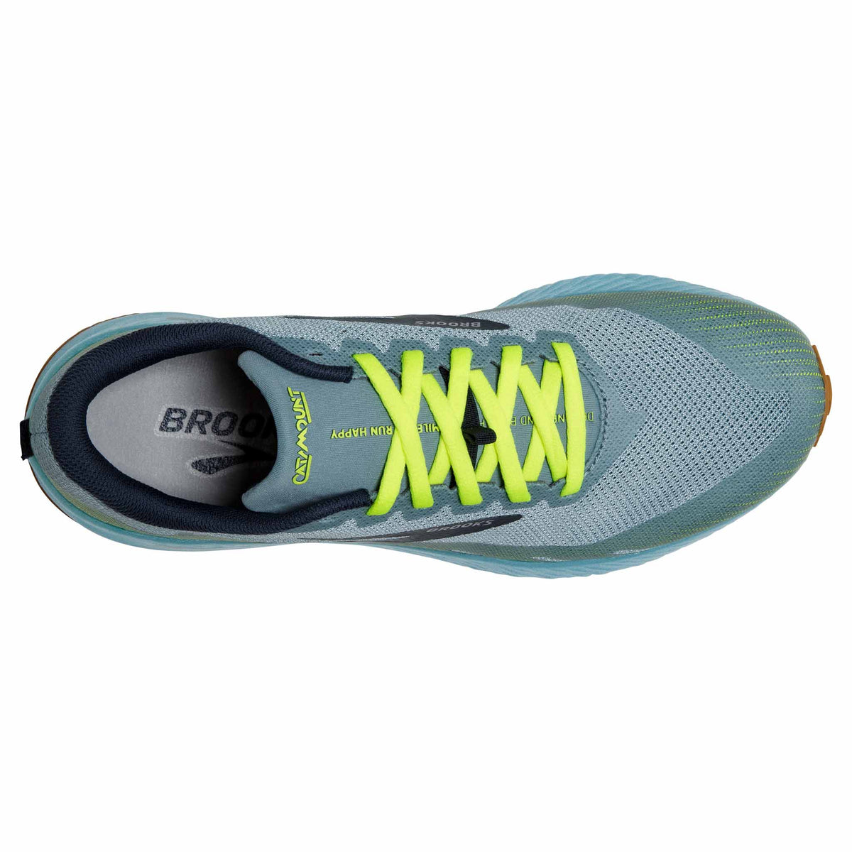 Brooks Catamount chaussures de course à pied trail femme - Blue / Lime / Biscuit - vue de haut