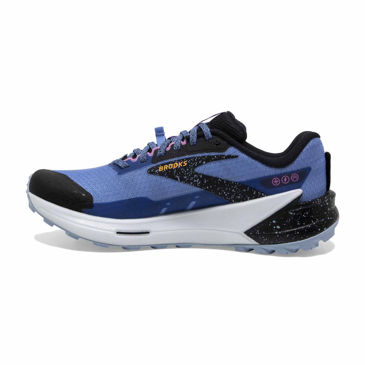 Brooks Catamount 2 chaussures de course à pied trail femme - Bleu / Noir / Jaune