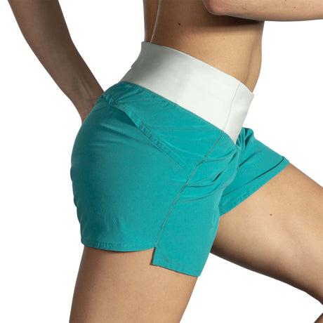 Brooks Chaser 5 pouces shorts course femme lateral -Nile Green/Cool Mint