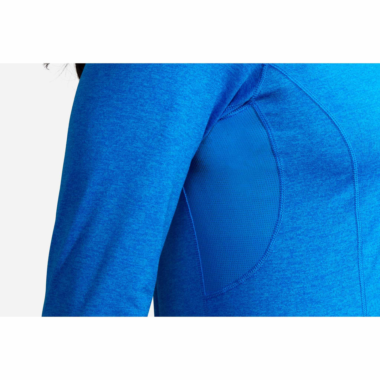 Brooks Dash 1/2 Zip chandail de course à pied pour femme - Heather Blue Bolt - closeup