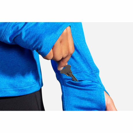 Brooks Dash 1/2 Zip chandail de course à pied pour femme - Heather Blue Bolt - poignet