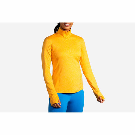 Brooks Dash 1/2 Zip chandail de course à pied pour femme - Heather Saffron - face