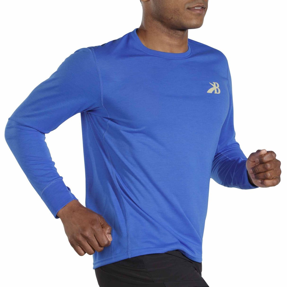 Brooks Distance Graphic t-shirt de course à manches longues pour homme - Heather Bluetiful / Medallion