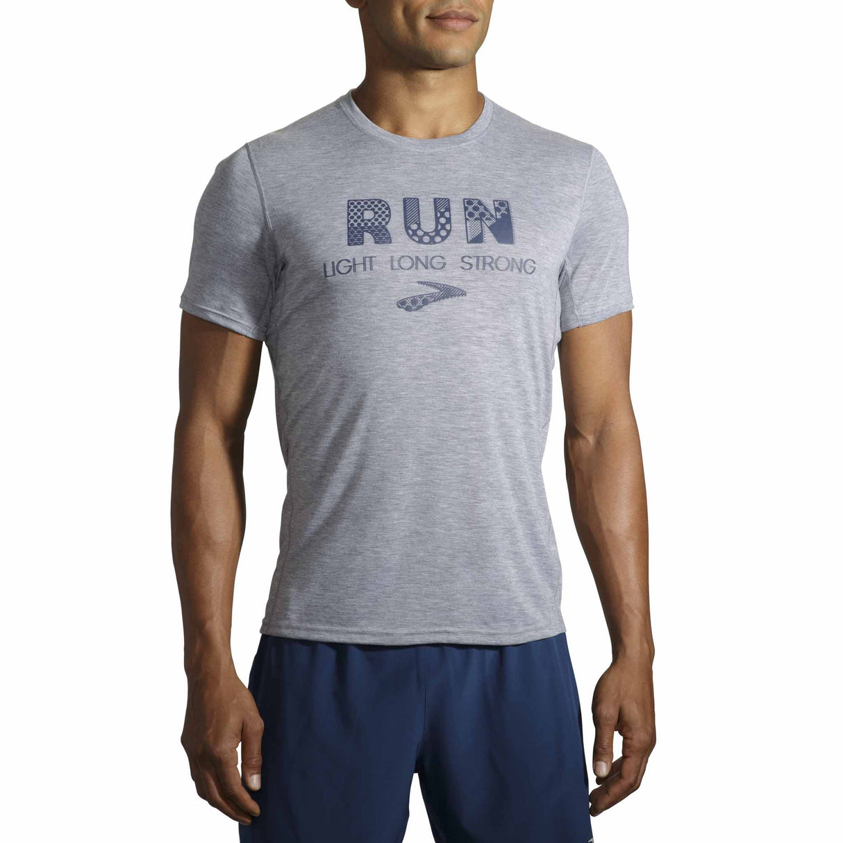 Brooks Distance Graphic T-shirt sport de course à pied homme - Heather Ash / Run Light