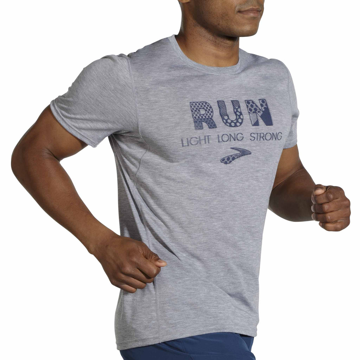 Brooks Distance Graphic T-shirt sport de course à pied homme - Heather Ash / Run Light