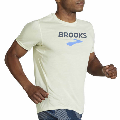 Brooks Distance Graphic T-shirt sport de course à pied homme - Heather Honeydew / BR Legacy
