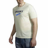 Brooks Distance Graphic T-shirt sport de course à pied homme - Heather Honeydew / BR Legacy