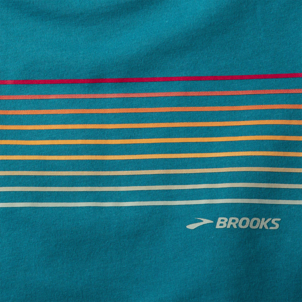 Brooks Distance 2.0 chandail manches longues de course femme details-Heather Lagoon/Gradient Stripe