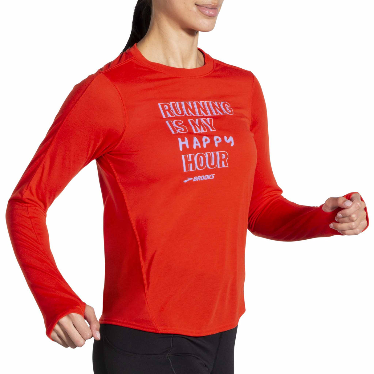 Brooks Distance Graphic t-shirt à manches longues pour femme - Jamberry/Happy Hour