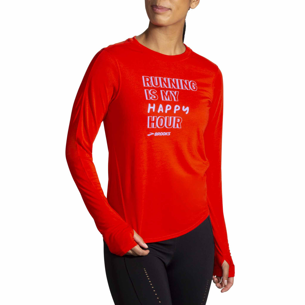 Brooks Distance Graphic t-shirt à manches longues pour femme - Jamberry/Happy Hour
