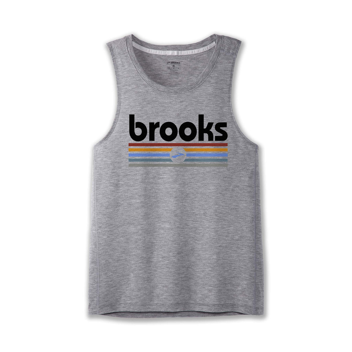 Brooks Distance camisole de course homme - Heather ash / Brooks Track Stripe