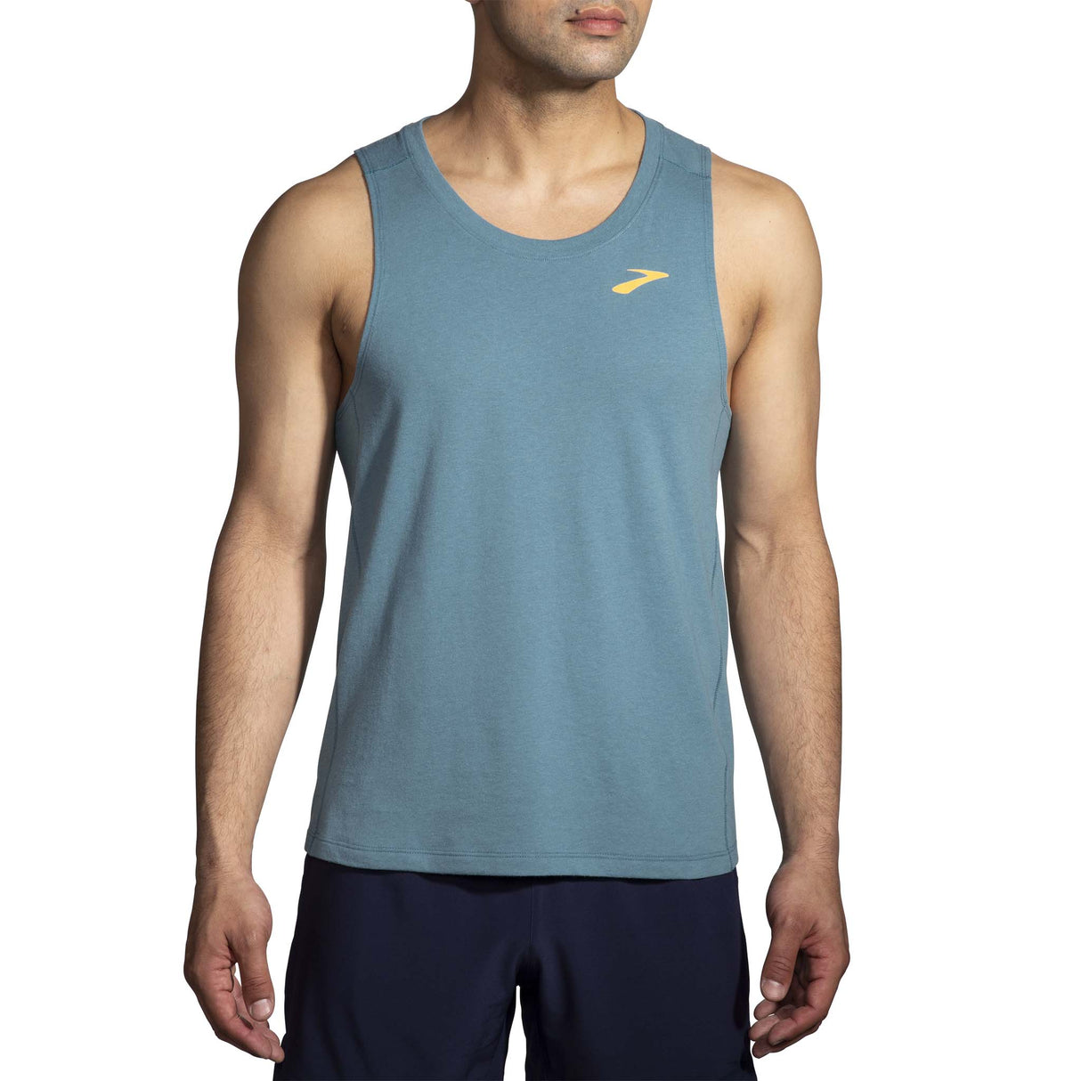 Brooks Distance camisole de course homme face - Heather Slate Blue