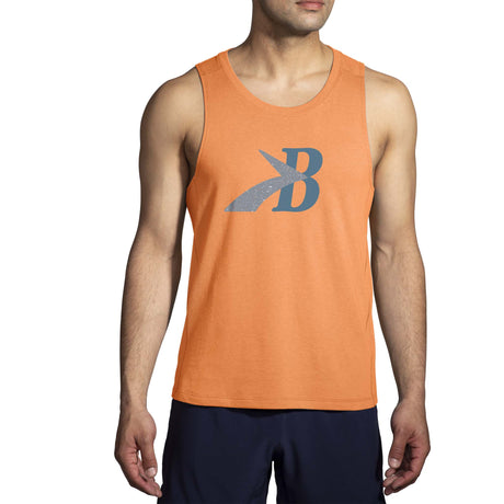 Brooks Distance camisole de course homme face - Live Wire / Flying B Speckle