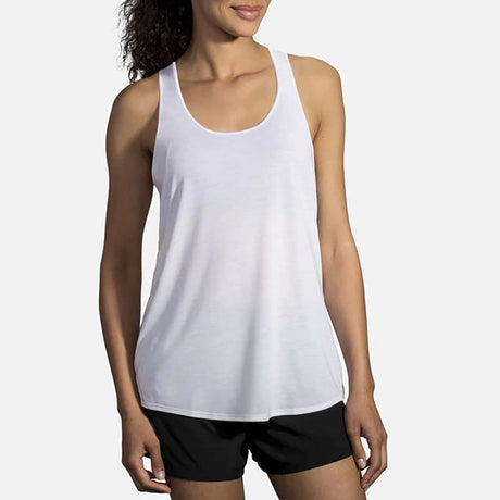 Brooks Distance camisole de course à pied sans manches femme blanc