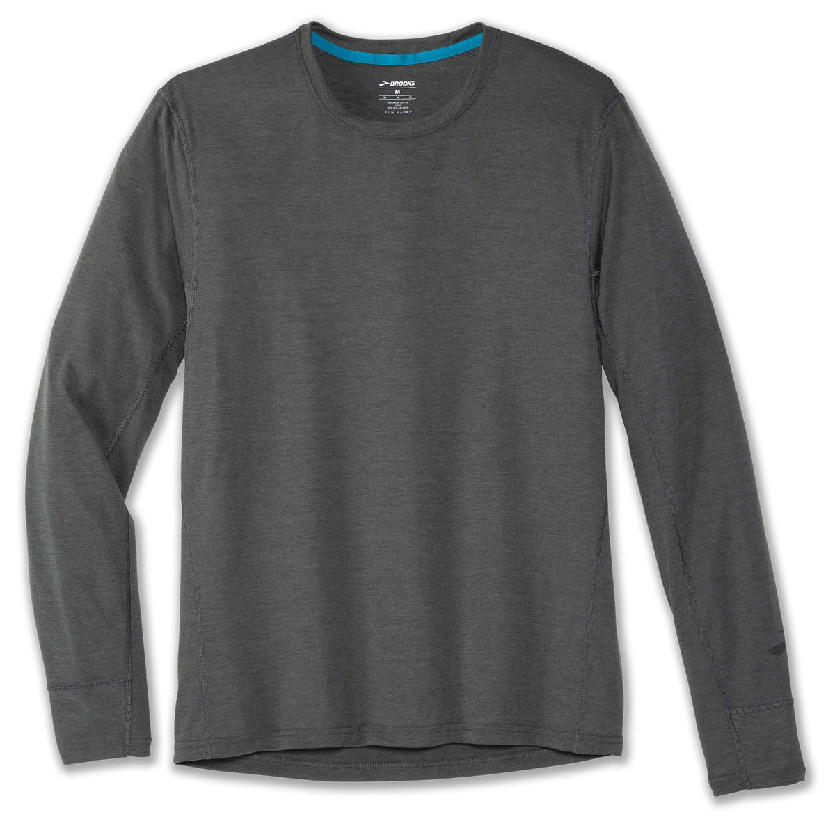 Chandail de course a pied Brooks Distance à manches longues heather dark oyster pour homme