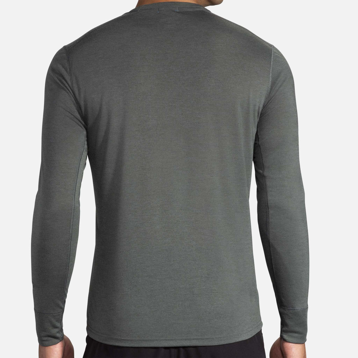 Chandail de course a pied Brooks Distance à manches longues heather dark oyster pour homme dos