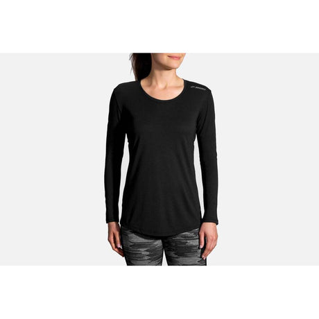 Brooks Distance t-shirt manches longues femme noir lv3