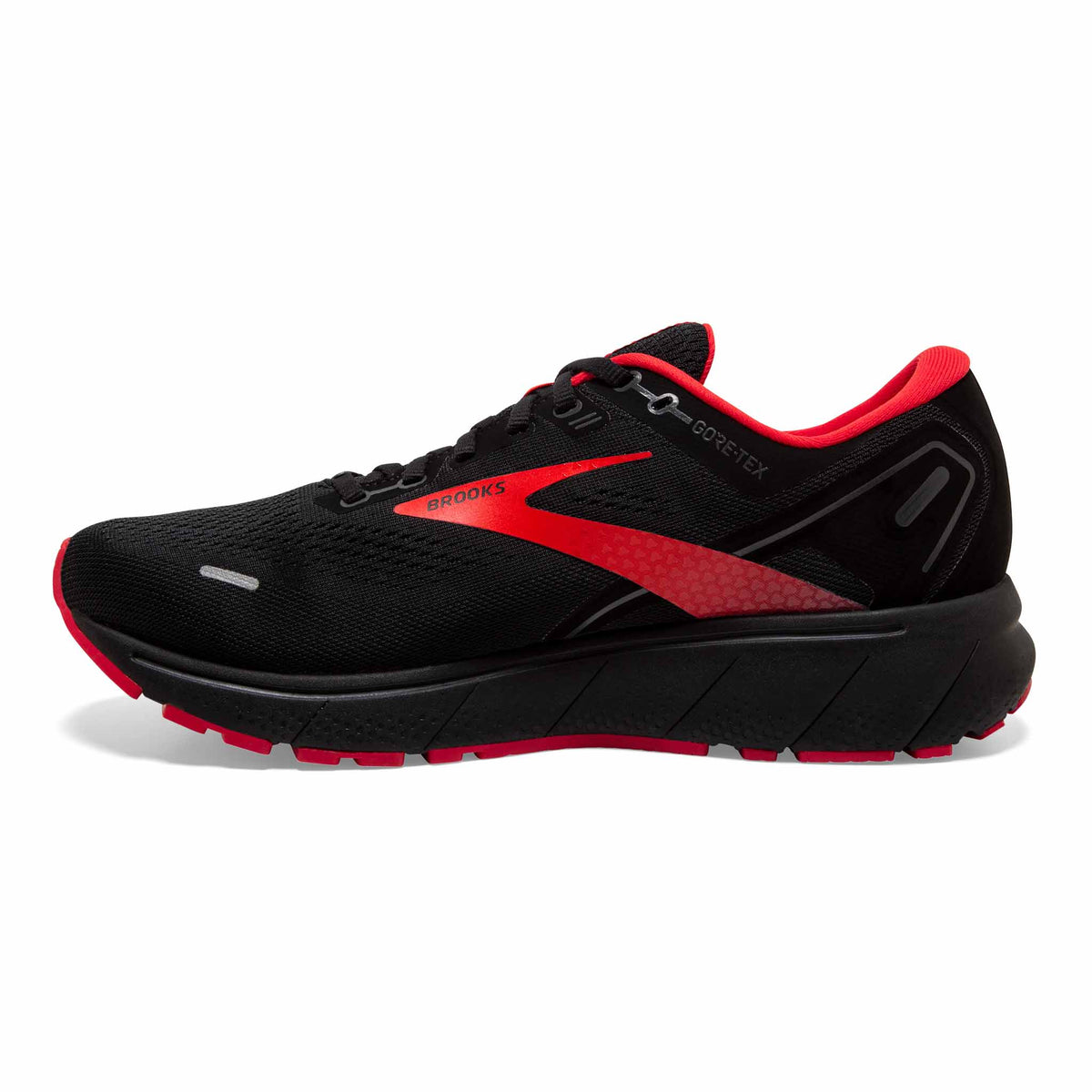 Brooks Ghost 14 GTX chaussures de course à pied pour homme - Black / Blackened Pearl / High Risk Red - côté