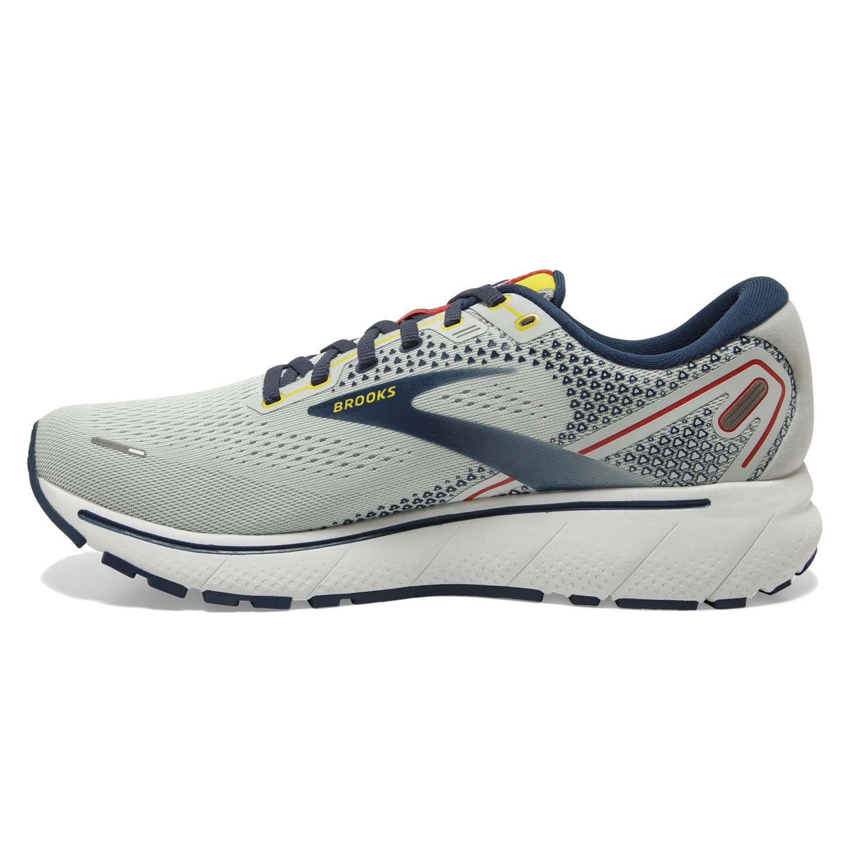 Brooks Ghost 14 chaussures de course a pied homme - Grey / Titan / Maize lateral