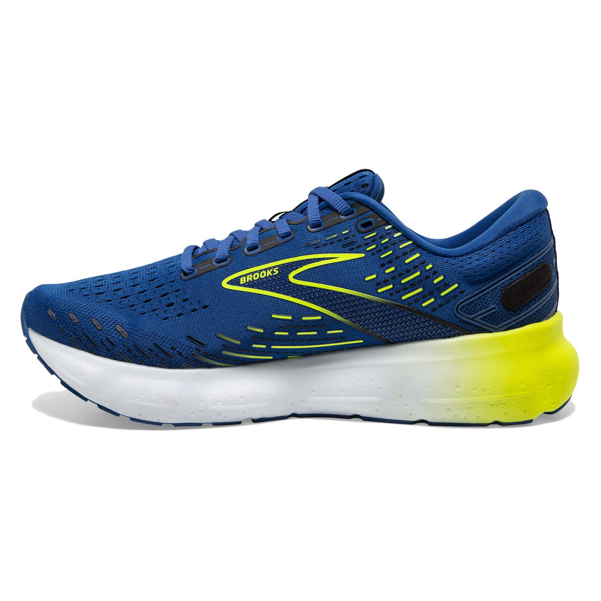 Brooks Glycerin 20 running homme lateral- blue nightlife white