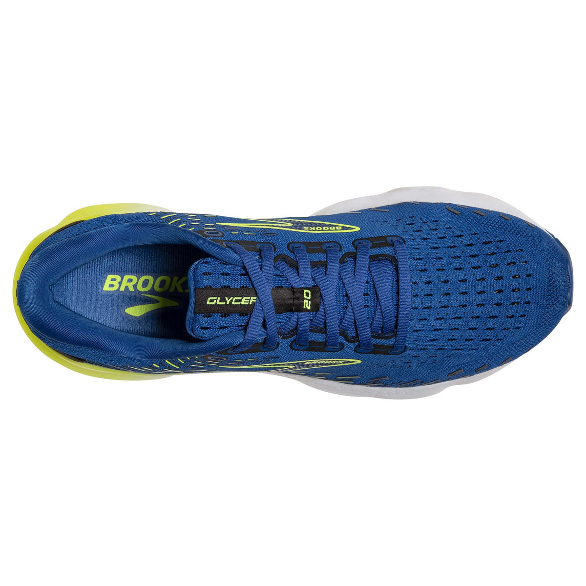 Brooks Glycerin 20 running homme empeigne- blue nightlife white
