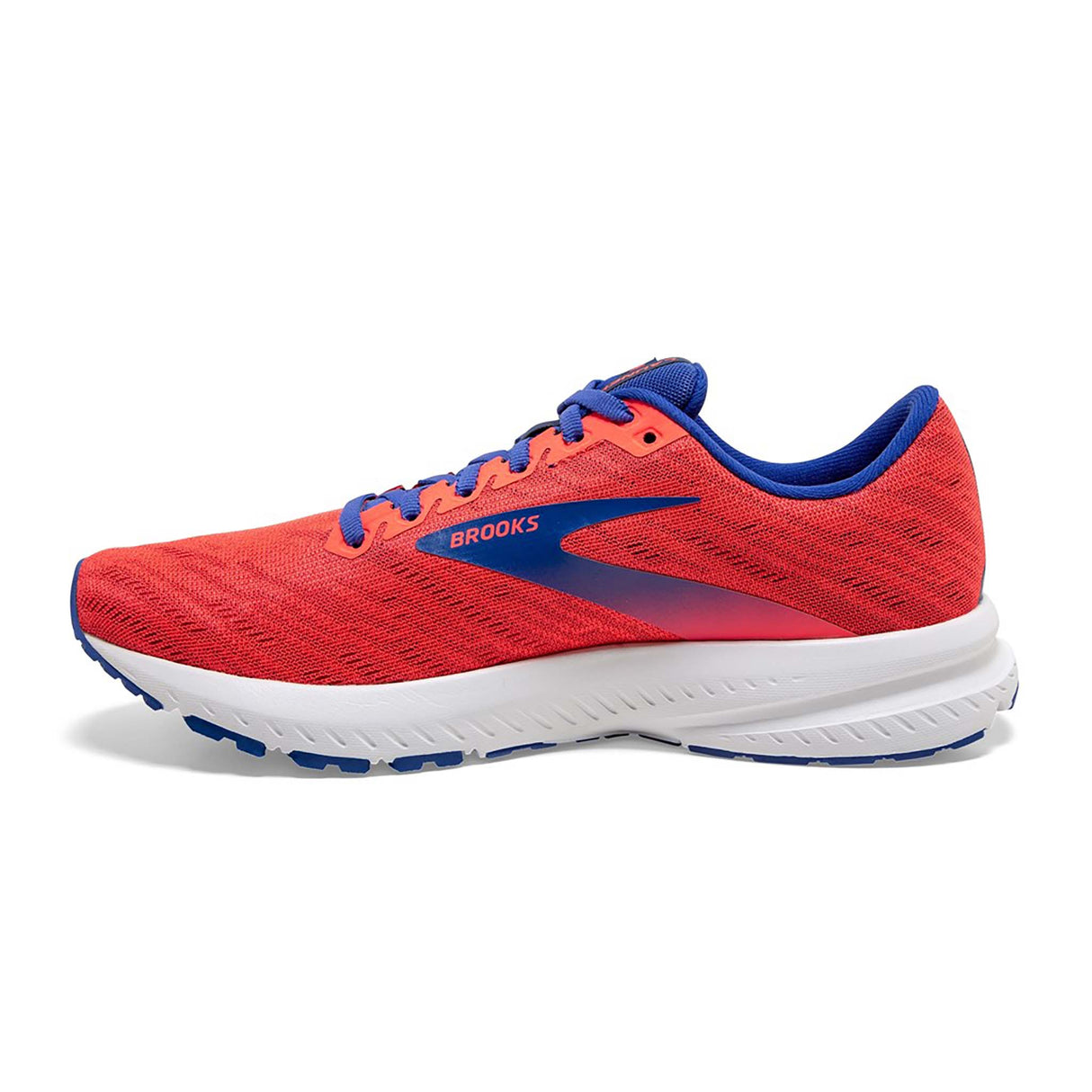 Brooks Launch 7 chaussures de course a pied pour femme coral claret blue lateral