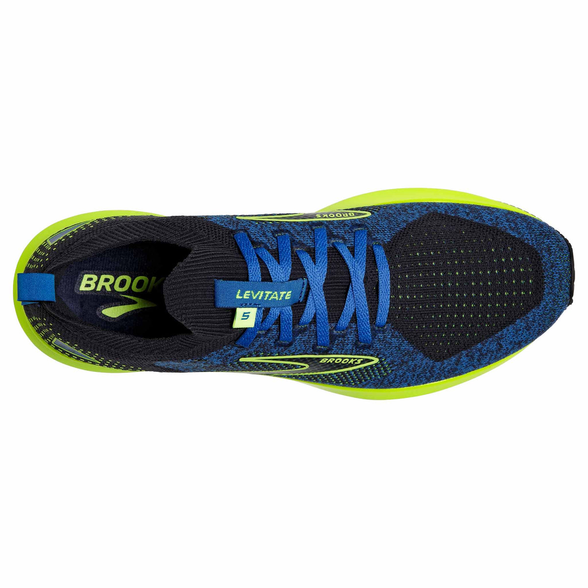 Brooks Levitate StealthFit 5 chaussures de course à pied pour homme - India Ink / Blue / Nightlife - vue de haut