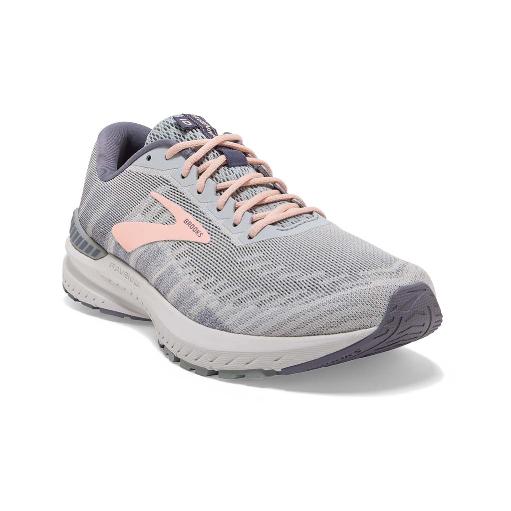 Brooks Ravenna 10 chaussures de course a pied pour femme blanc gris pointe