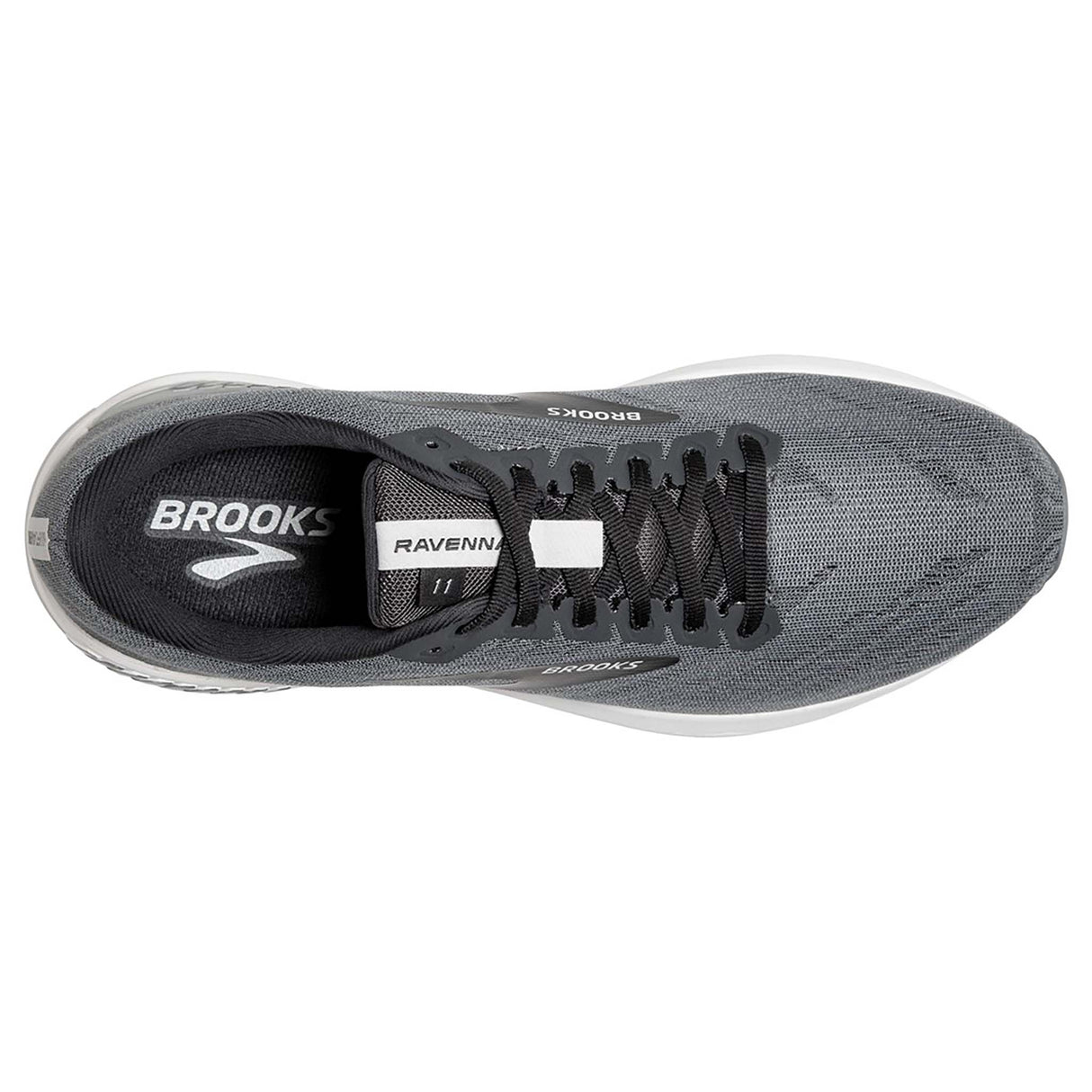 Brooks Ravenna 11 chaussures de course a pied pour homme gris ebene blabc empeigne