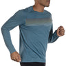 Brooks Distance 2.0 chandail de course homme live-Heather Slate Blue/ Gradient Stripe