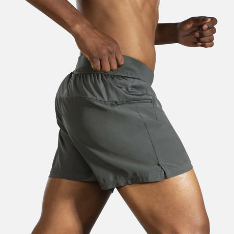 Brooks Sherpa 5 pouces 2-en-1 short de course dark oyster homme action
