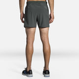 Shorts de course Brooks Sherpa 5 pouces 2 en 1 dark oyster pour homme dos