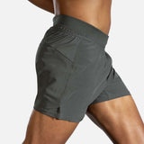 Shorts de course Brooks Sherpa 5 pouces 2 en 1 dark oyster pour homme action