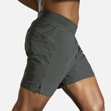 Brooks Sherpa 7 pouces short course dark oyster homme action