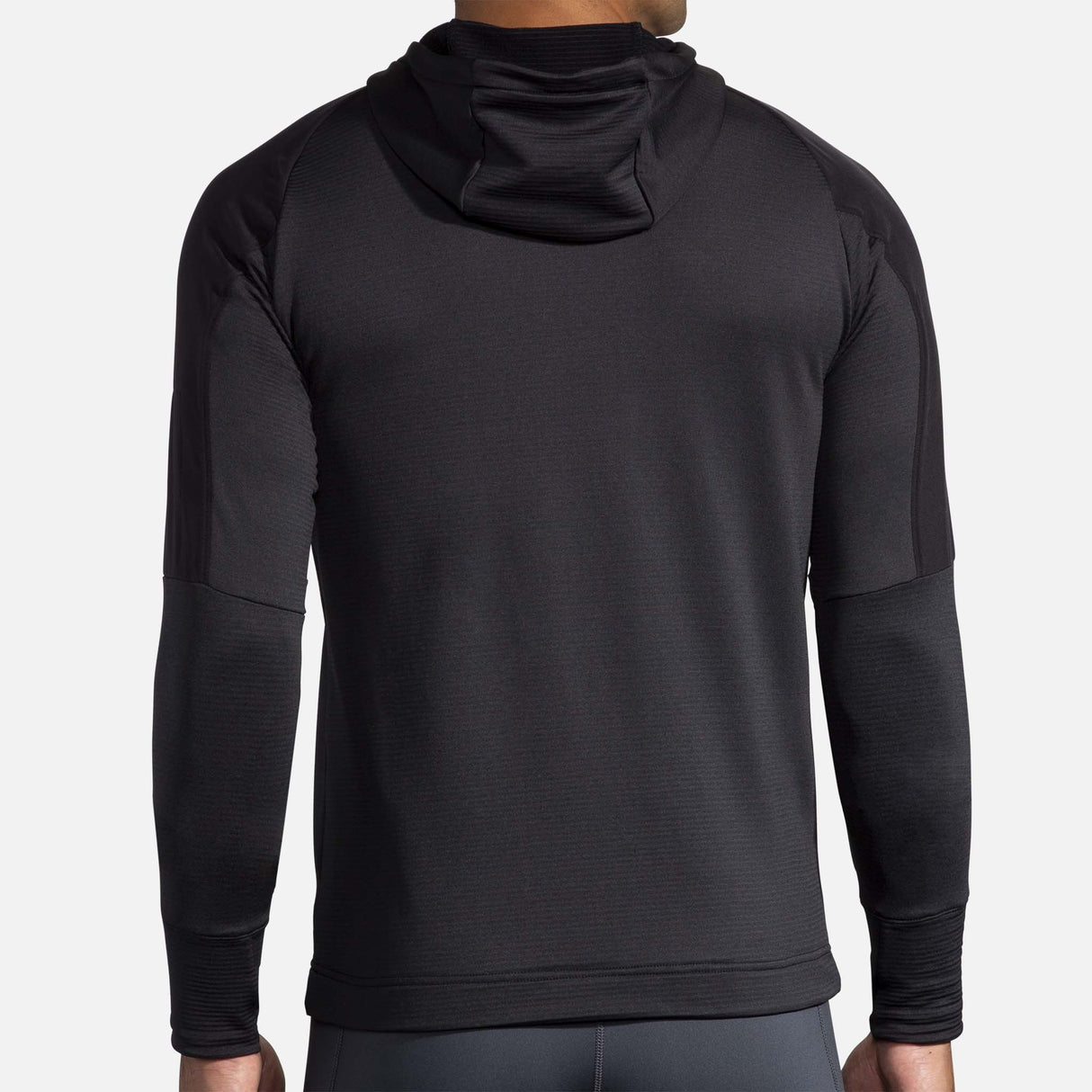 Brooks Notch Thermal Hoodie chandail de course à pied noir homme dos