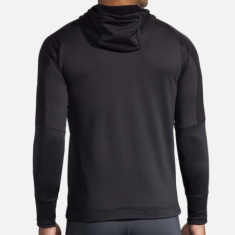 Brooks Notch Thermal Hoodie chandail de course à pied noir homme dos