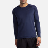 Brooks Notch Thermal chandail de course à manches longues bleu marine homme face 2