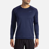 Brooks Notch Thermal chandail de course à manches longues bleu marine homme face