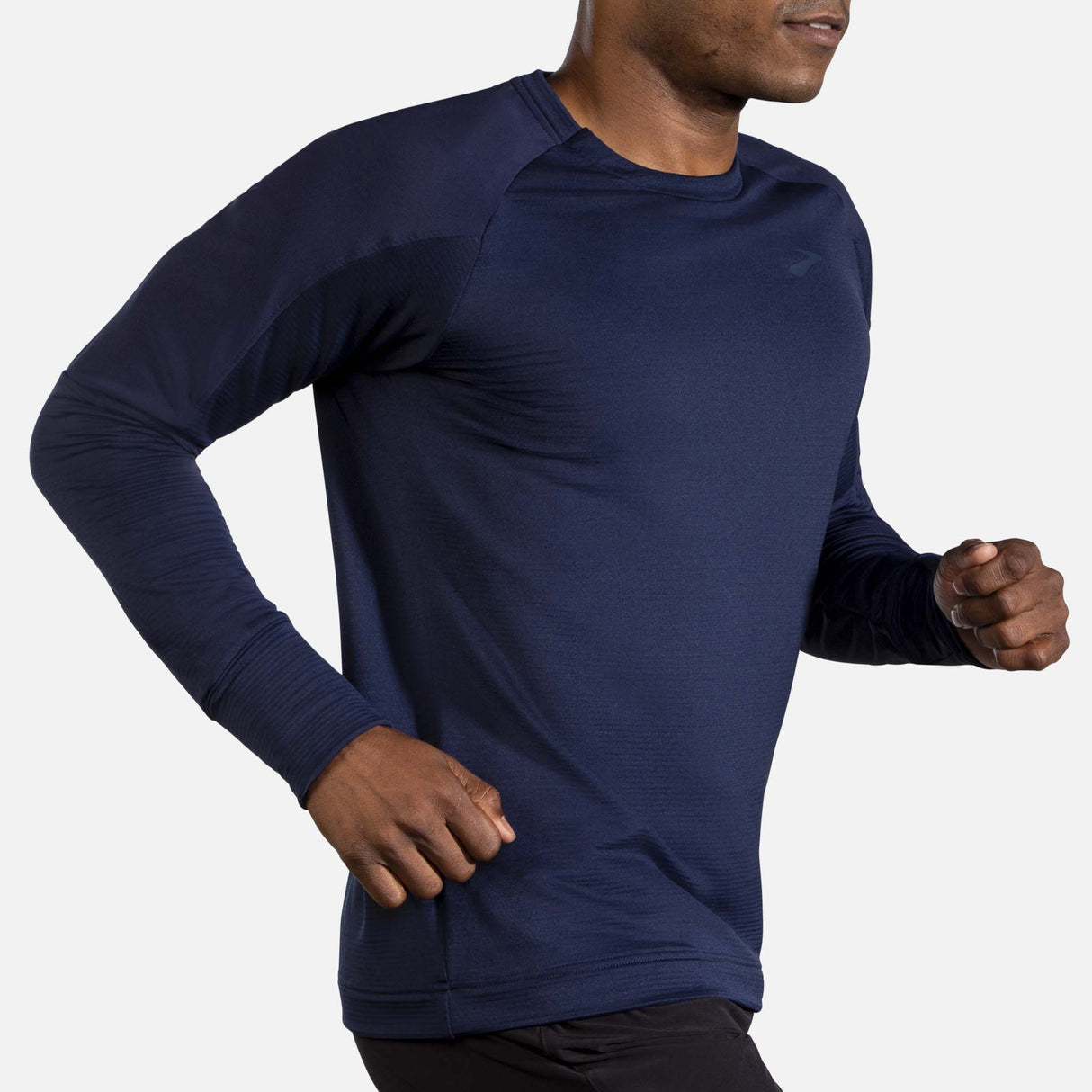 Brooks Notch Thermal chandail de course à manches longues bleu marine homme lateral