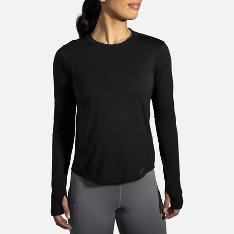 Brooks Distance chadail de course manches longues noir pour femme face 2