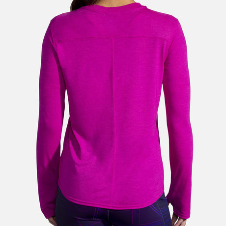 Brooks Distance chadail de course manches longues heather magenta pour femme dos