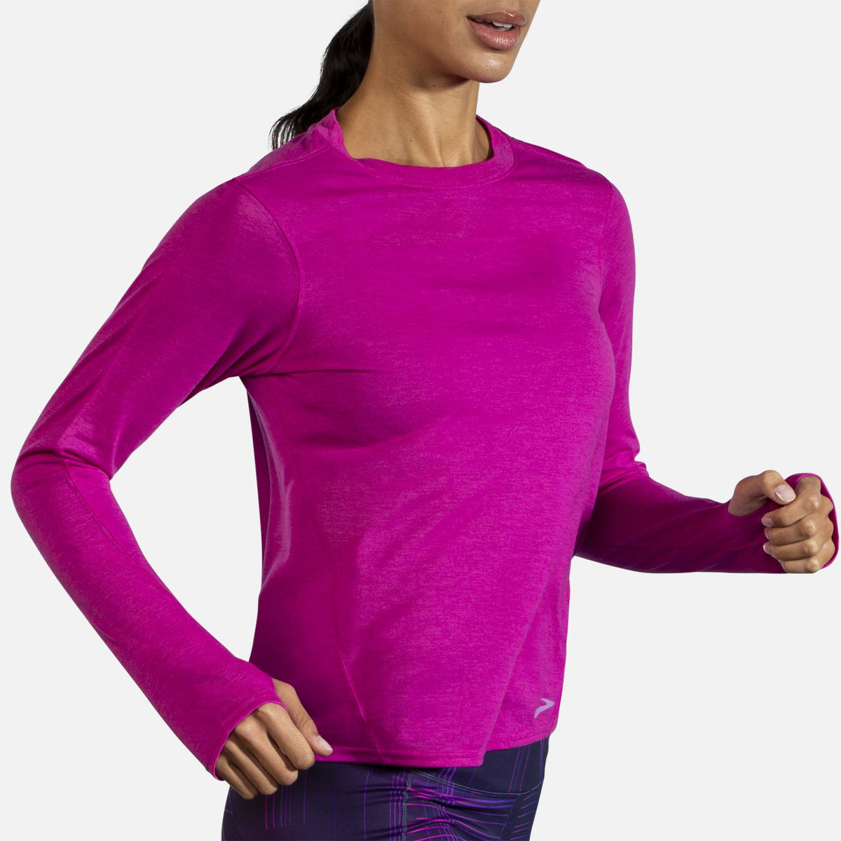 Brooks Distance chadail de course manches longues heather magenta pour femme action